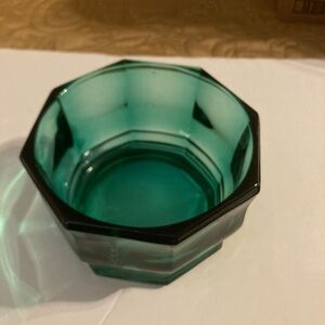 Emerald Green Octagonal Glass Bowl